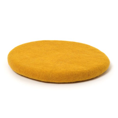 Coussin Chakati en feutre - jaune pépite